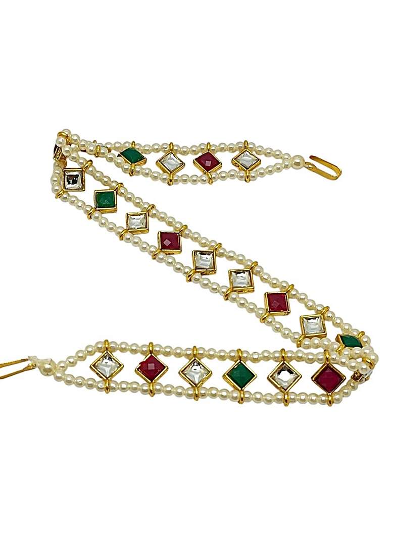 Gold Kundan Studded Mathapatti - Indya