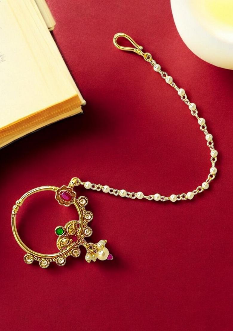 Gold Stone Studded Nose Ring