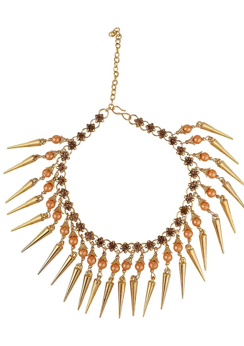 Gold Pearl Anklets - Indya