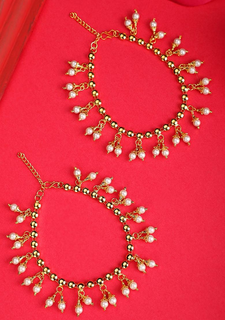 Gold Cubic Zirconia Anklets