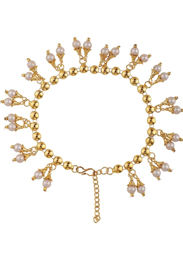 Gold Cubic Zirconia Anklets