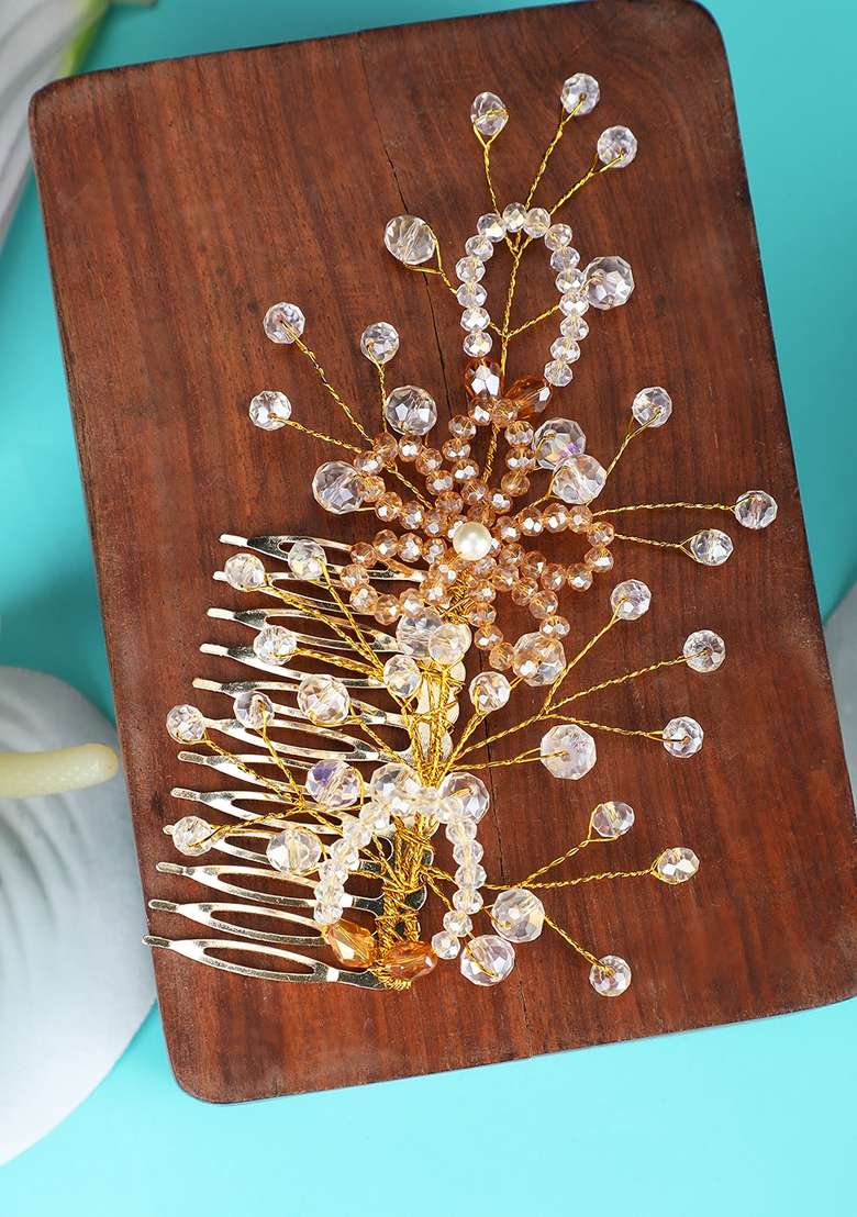 White Cubic Zirconia Hair Accessory - Indya