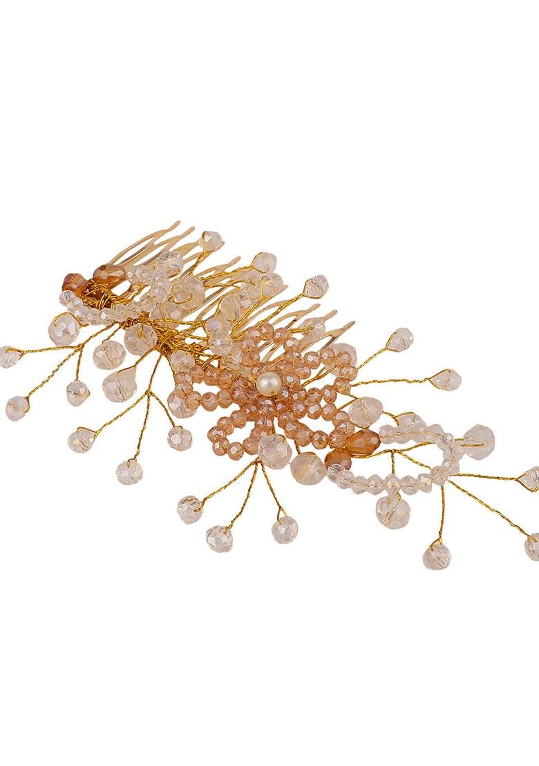 White Cubic Zirconia Hair Accessory - Indya