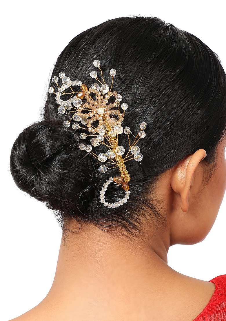 White Cubic Zirconia Hair Accessory - Indya