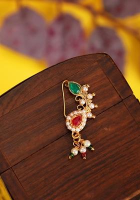 Multicolor Cubic Zirconia Nose Ring - Indya