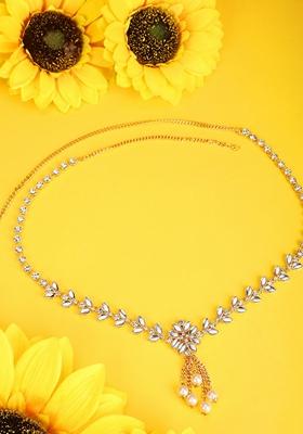 Gold Cubic Zirconia Waist Belt