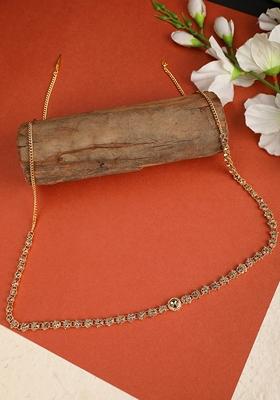 Gold Cubic Zirconia Waist Belt