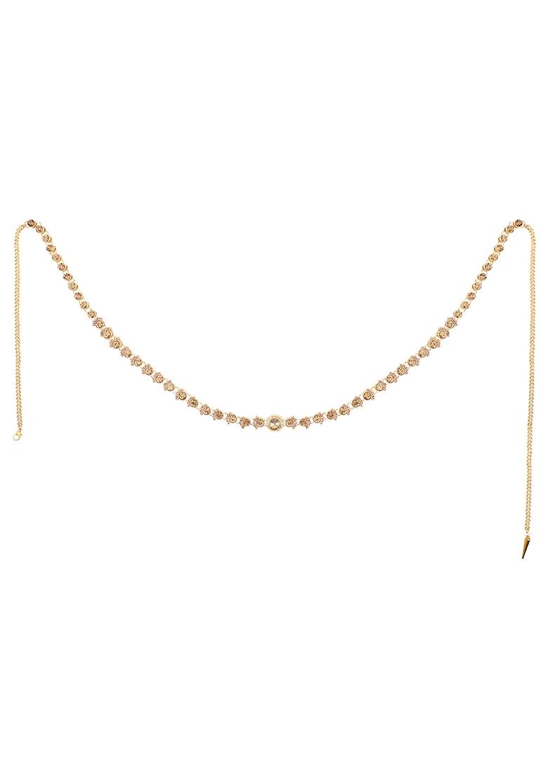 Gold Cubic Zirconia Waist Belt