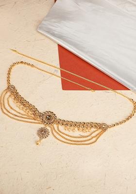 Gold Cubic Zirconia Waist Belt
