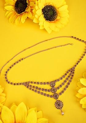 Gold Cubic Zirconia Waist Belt