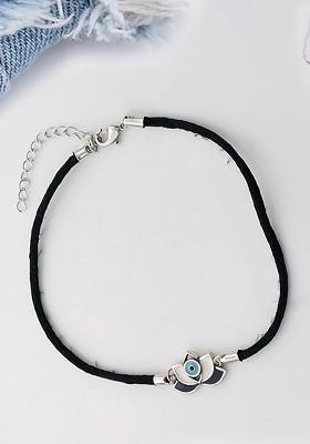 Silver Plated Oxidised Anklet