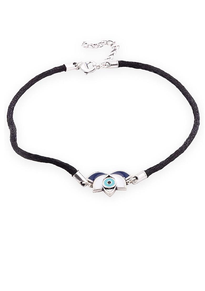 Silver Plated Oxidised Anklet