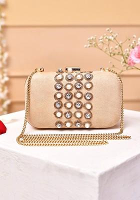 Gold Plated Embellished Clutch