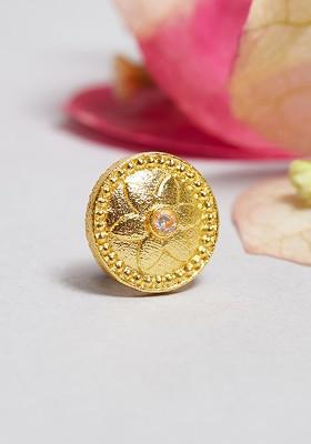 Gold Plated Stone Studded Nose Pin
