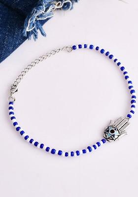 Silver Plated Bead Enamelled Anklet