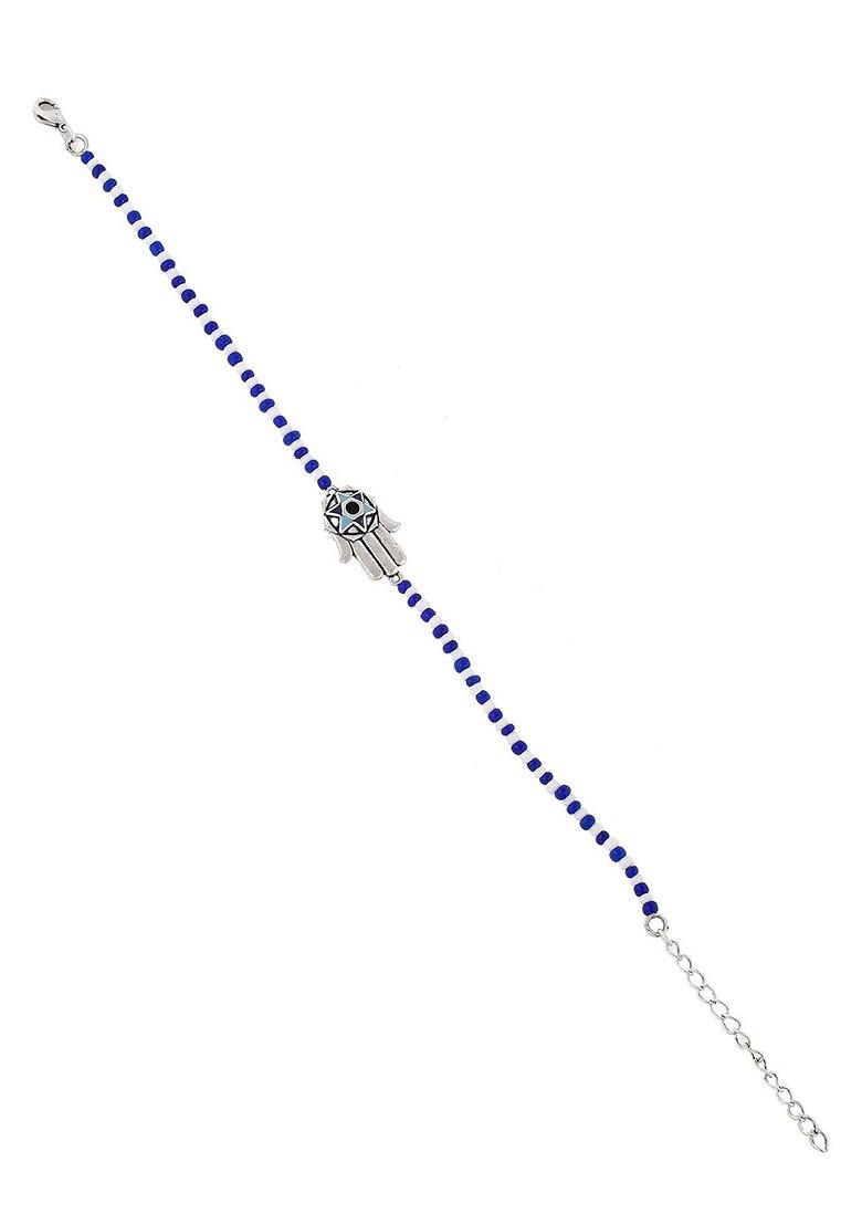 Silver Plated Bead Enamelled Anklet