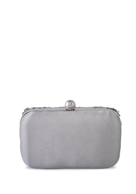 Silver Plated Embellished Clutch