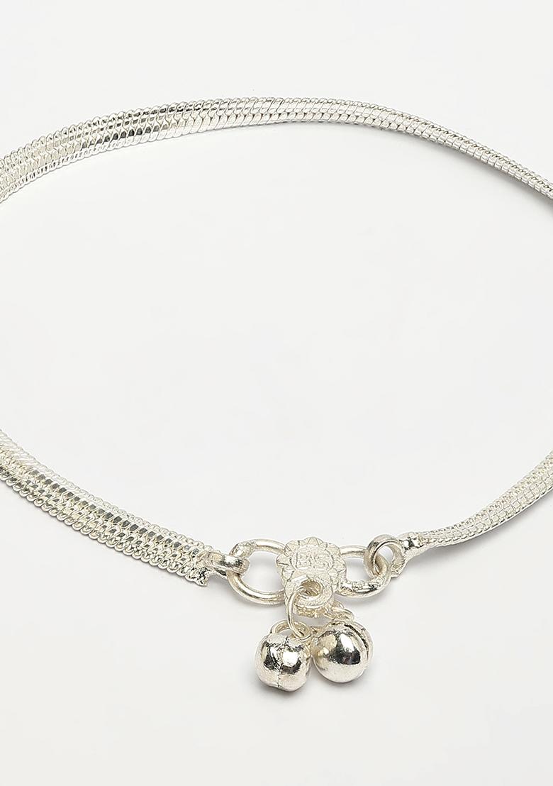 Silver Pair Of 2 Plated Anklets