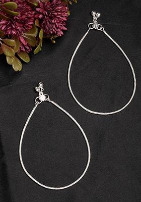 Silver Pair Of 2 Plated Anklets