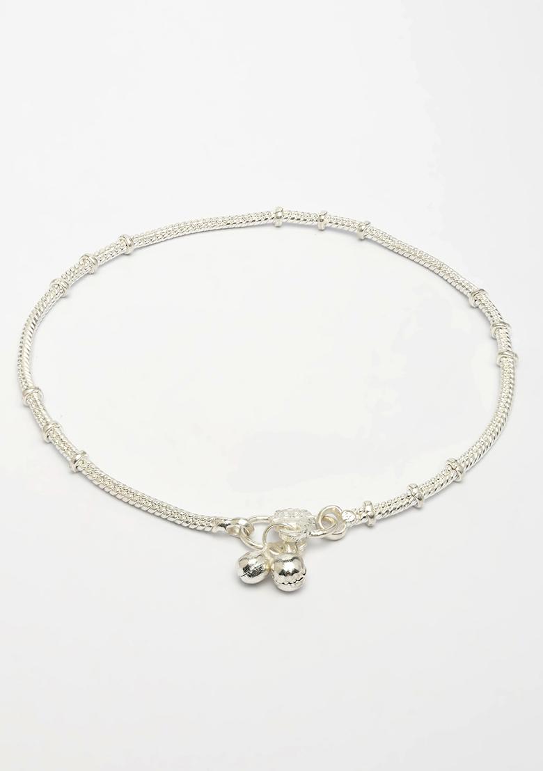 Silver Set Of 2 Plated Anklets