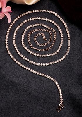 Gold Rose Gold Plated Ad Studded Kamarbandh Waist Chain