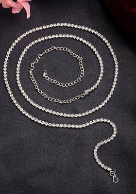 Silver Plated Ad Studded Kamarbandh Waist Chain