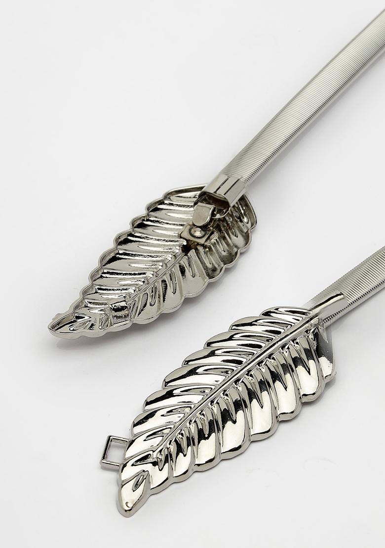 Silver Circular Plated Stretchable Metal Belt