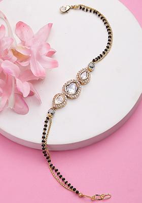 Gold Gold Plated Kundan Embellished Hairband