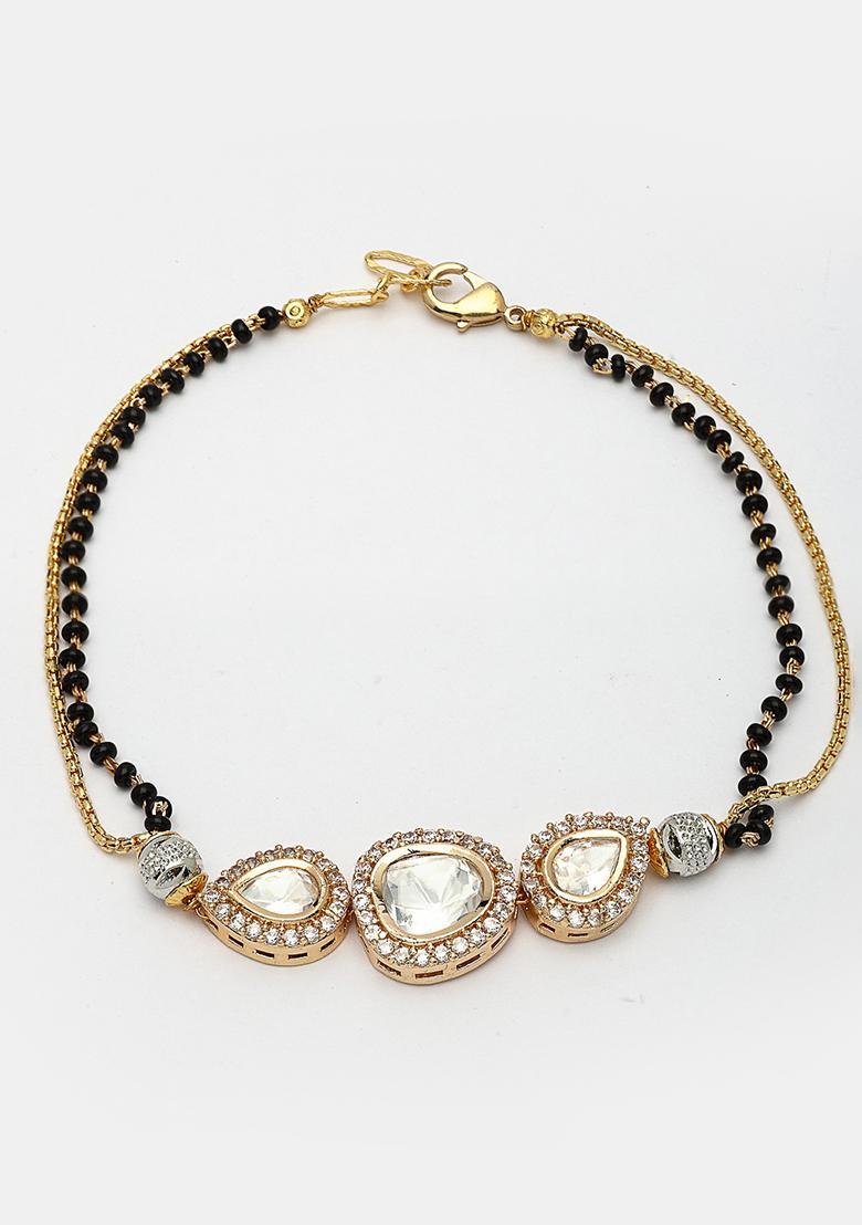 Gold Gold Plated Kundan Embellished Hairband
