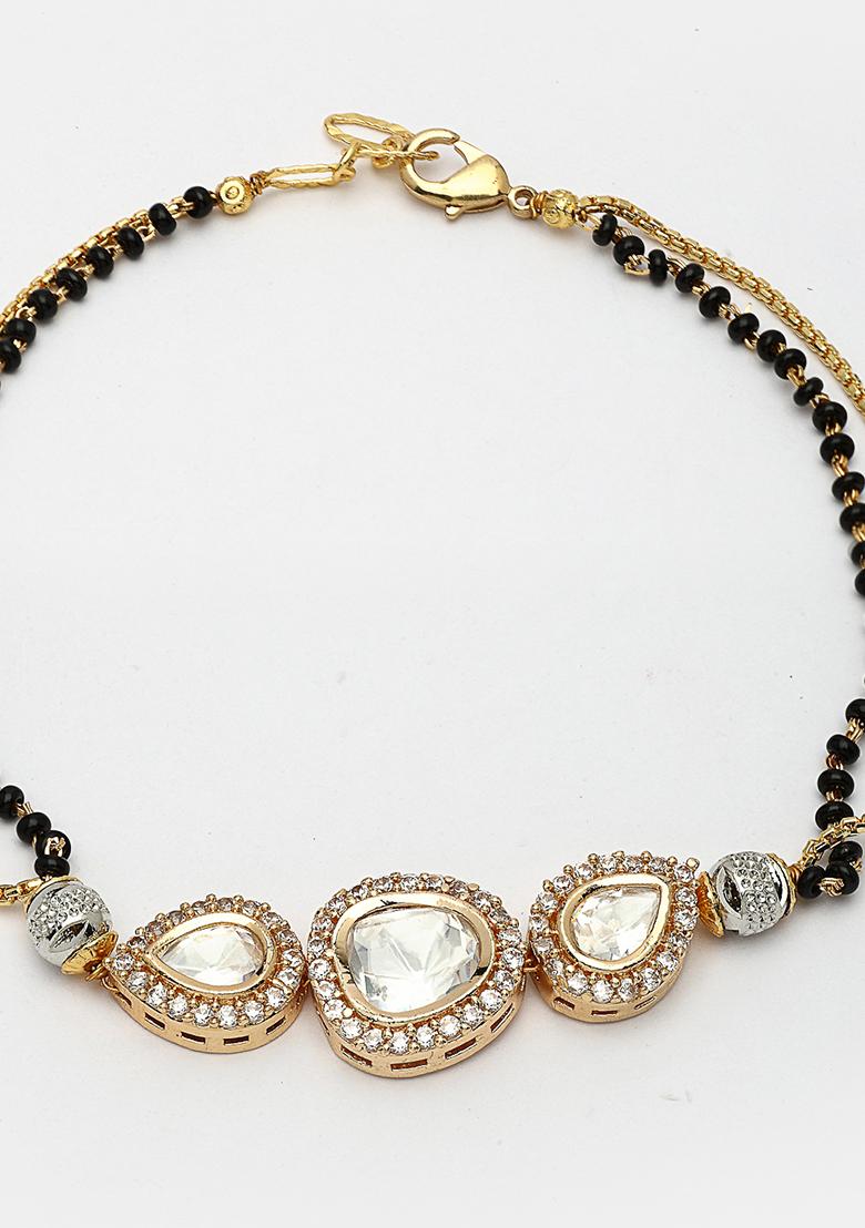 Gold Gold Plated Kundan Embellished Hairband