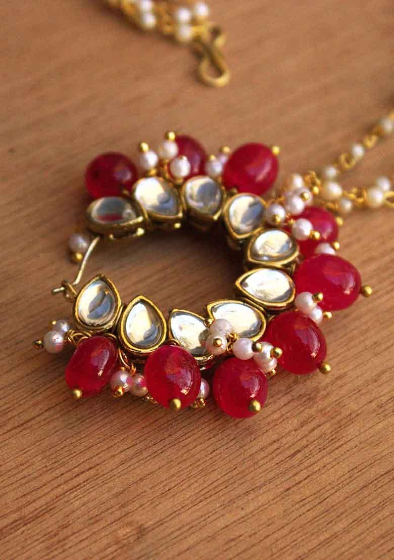 Red Maharani Mixed Alloy Nath