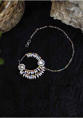 Multicolor Kundan Mixed Alloy Nath - Indya