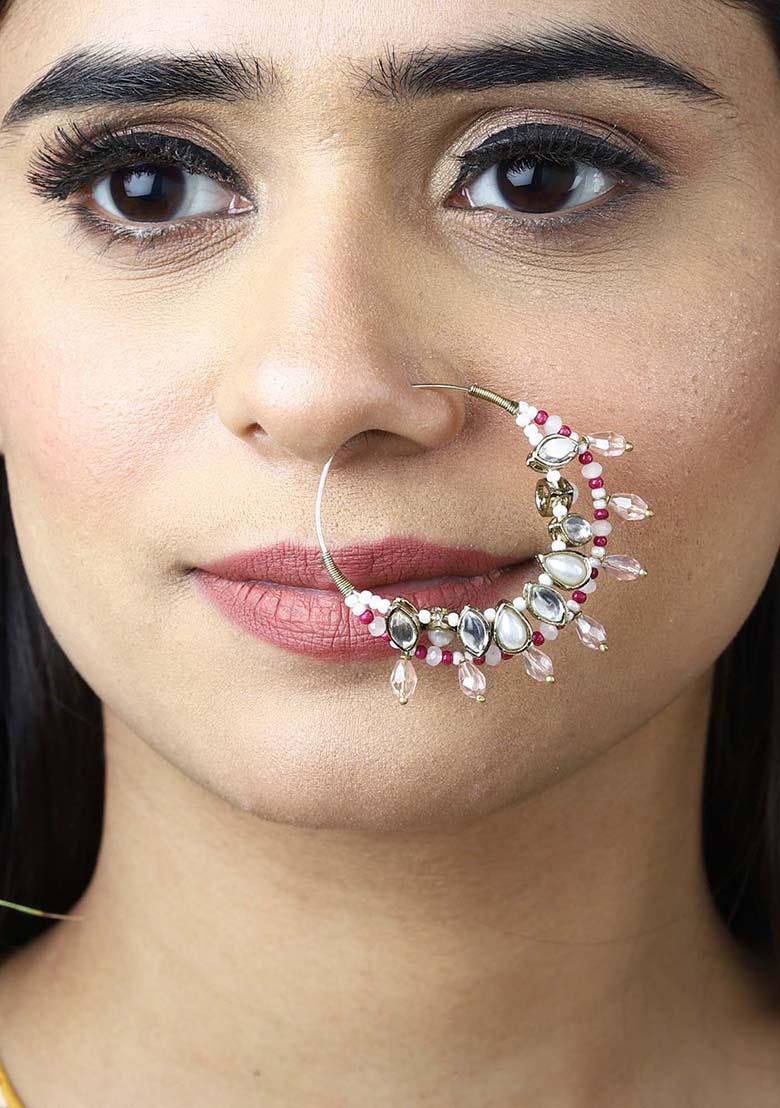 Multicolor Kundan Mixed Alloy Nath