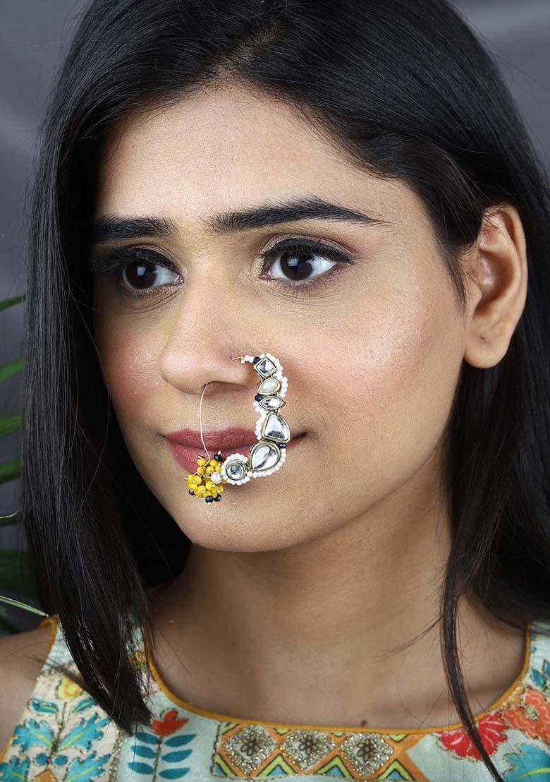 Multicolor Kundan Mixed Alloy Nath