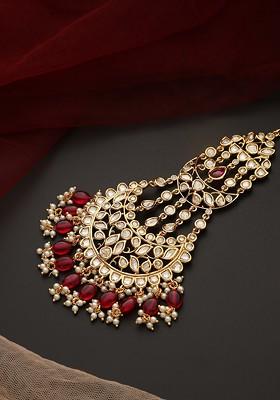 Red Gold Tone Polki Passa