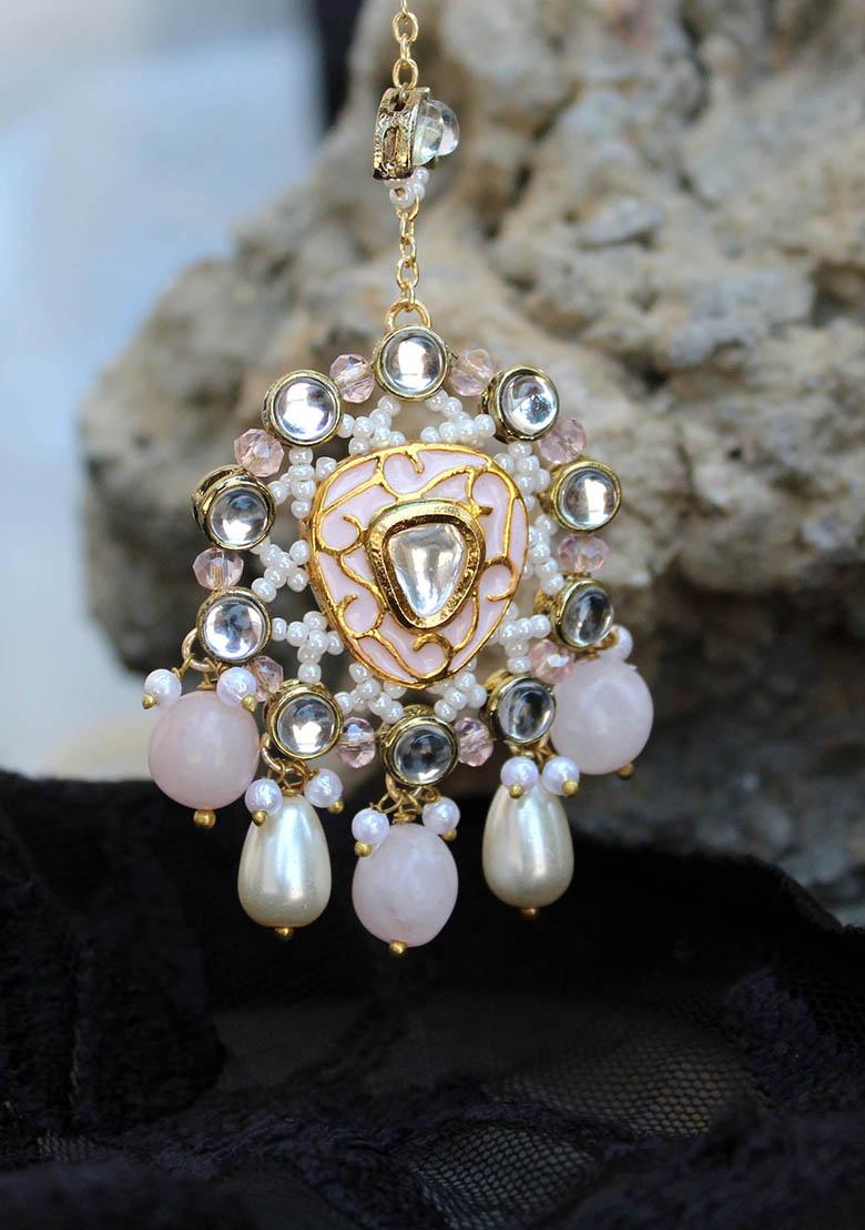 Pink Wink Mixed Alloy Maangtikka