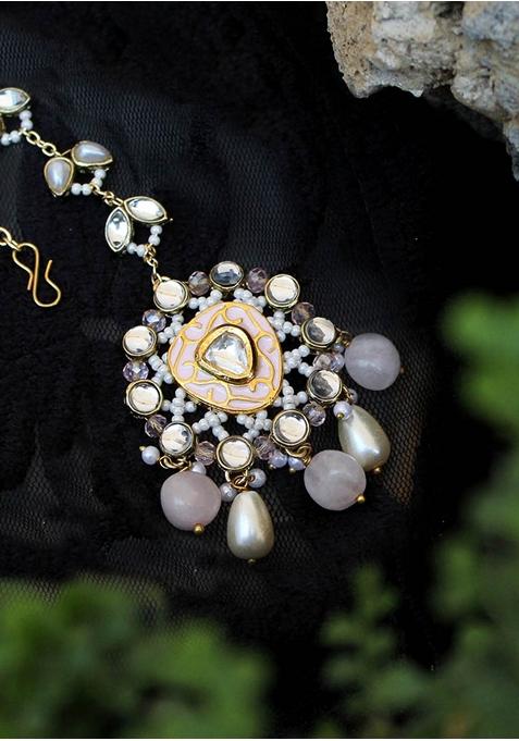 Pink Wink Mixed Alloy Maangtikka