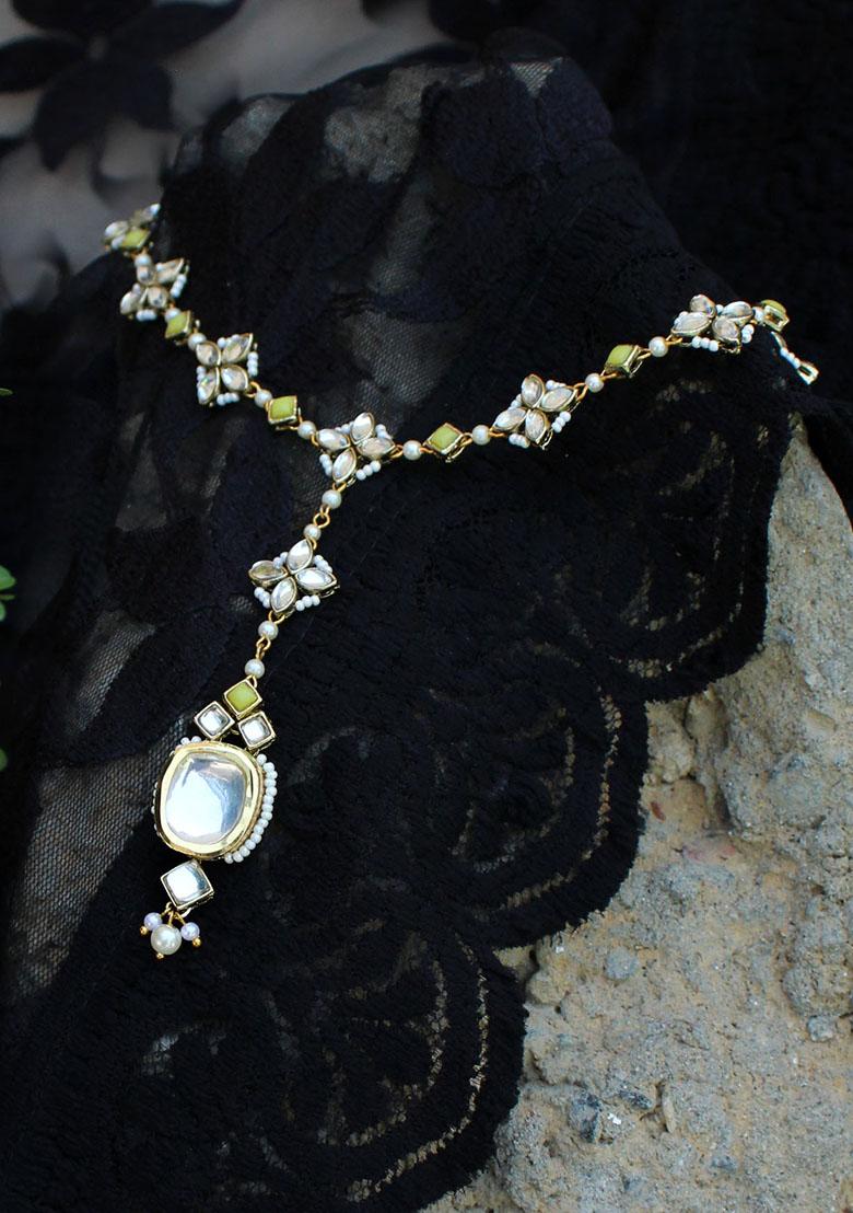 Green Minty Winty Mixed Alloy Maangtikka