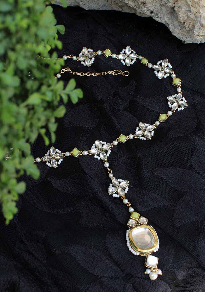 Green Minty Winty Mixed Alloy Maangtikka