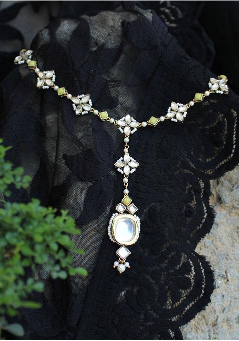 Green Minty Winty Mixed Alloy Maangtikka