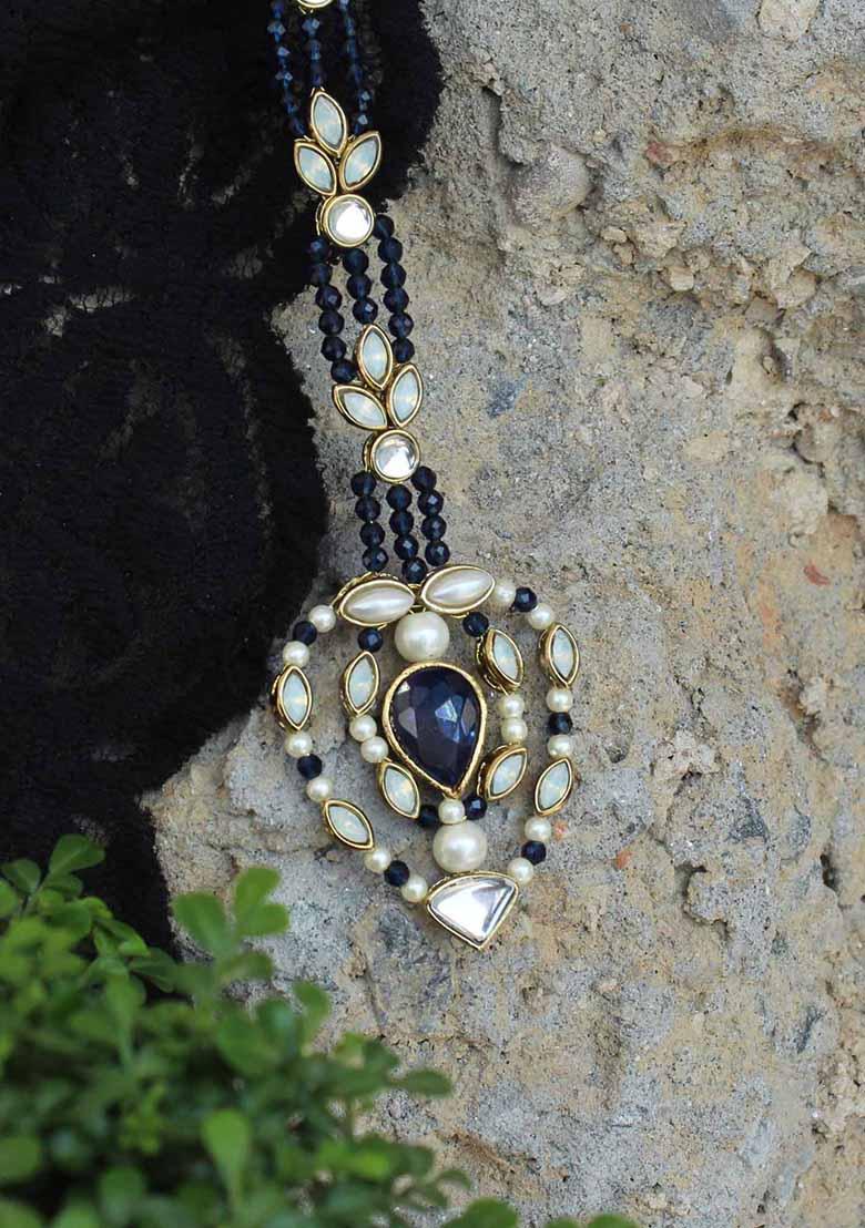 Blue Hues Mixed Alloy Maangtikka