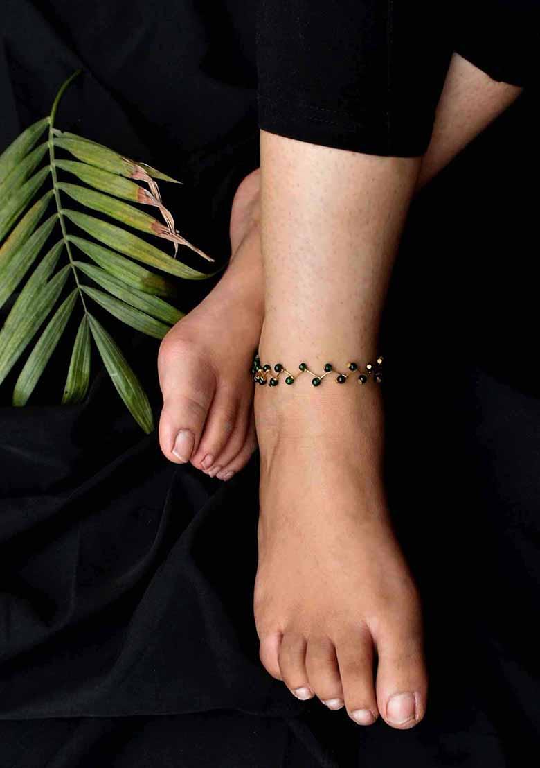 Green Twist Me Mixed Alloy Anklets