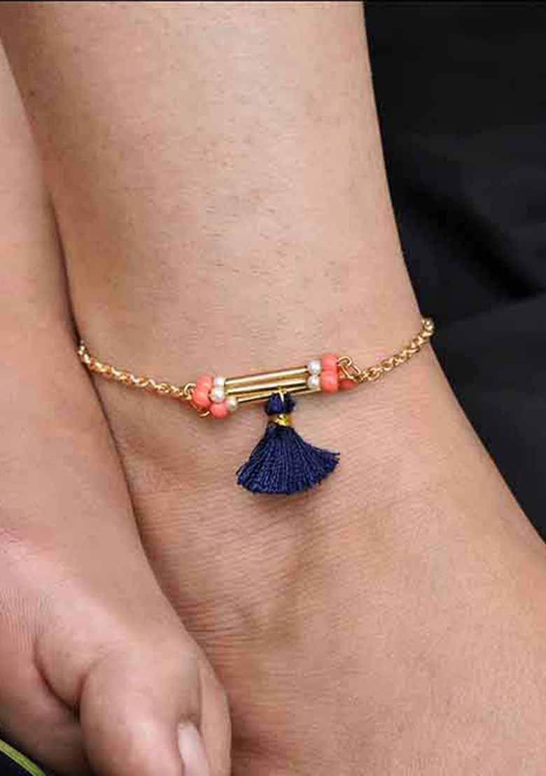 Black Boho Mixed Alloy Anklets