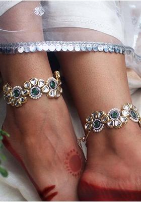 Green Symmetry Stride Mixed Alloy Anklets