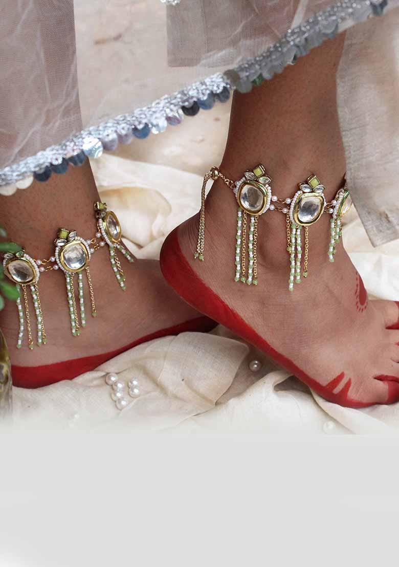 Green Minty Winty Mixed Alloy Anklets