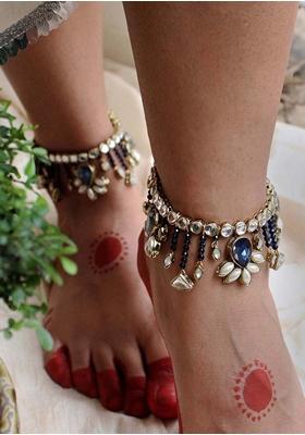 Blue Hues Mixed Alloy Anklets