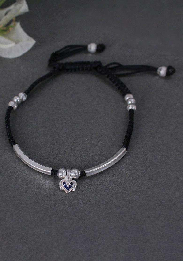 Silver Beaded Sterling Silver Anklets