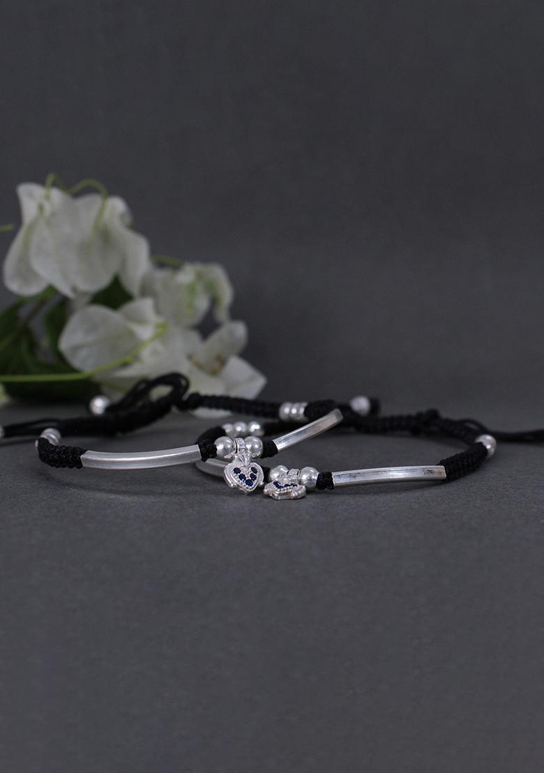 Silver Beaded Sterling Silver Anklets