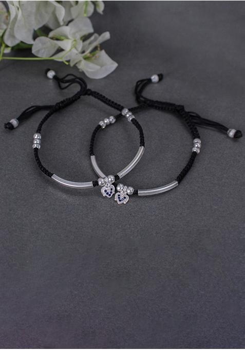 Silver Beaded Sterling Silver Anklets