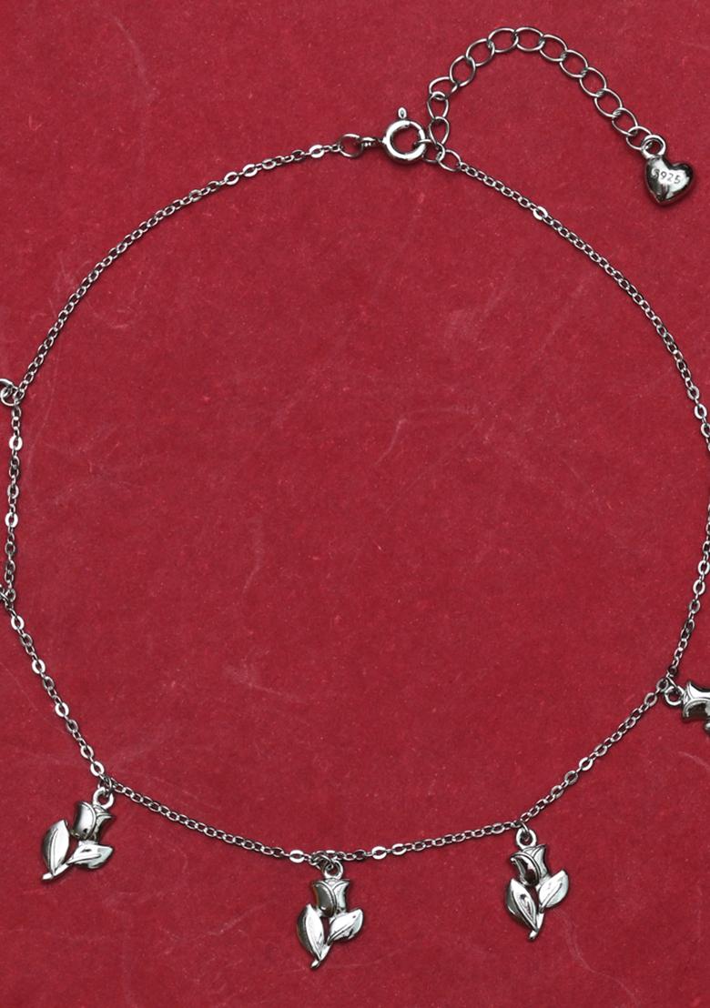 925 Pure Silver Multiple Charm Anklet